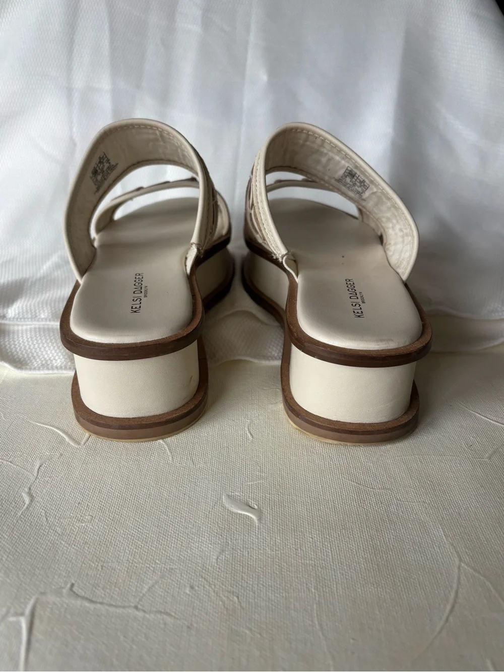 Kelsi Dagger Cream Platform Slide Sandals